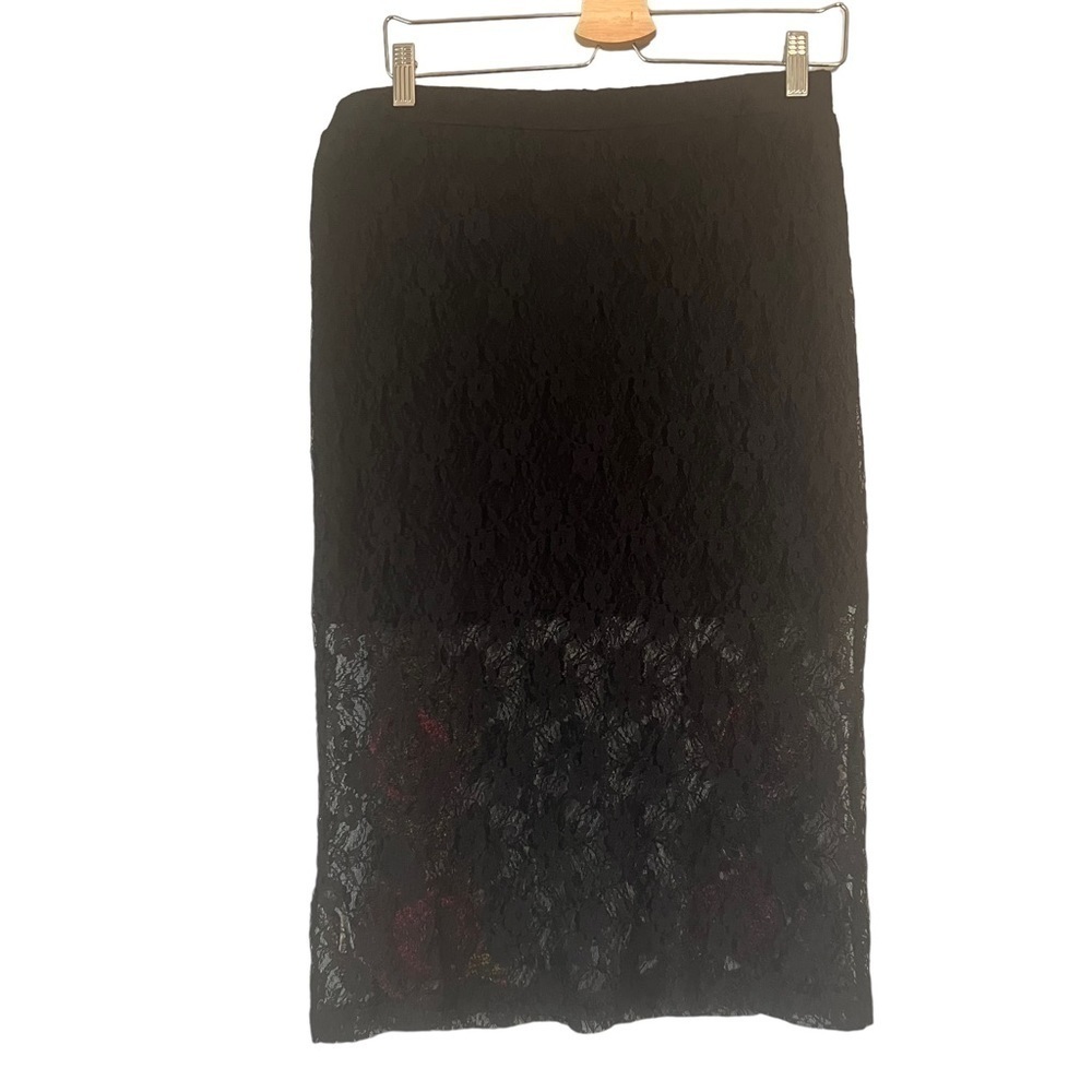 TopShop rose skirt lace sheer black embroidered whimsigoth Romantic chic goth - Picture 3 of 10